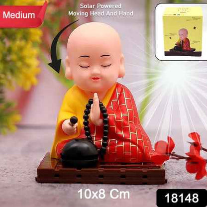 Solar Powered Sitting  Buddha Statue  Moving Head And Hand (1 Pc  Medium)