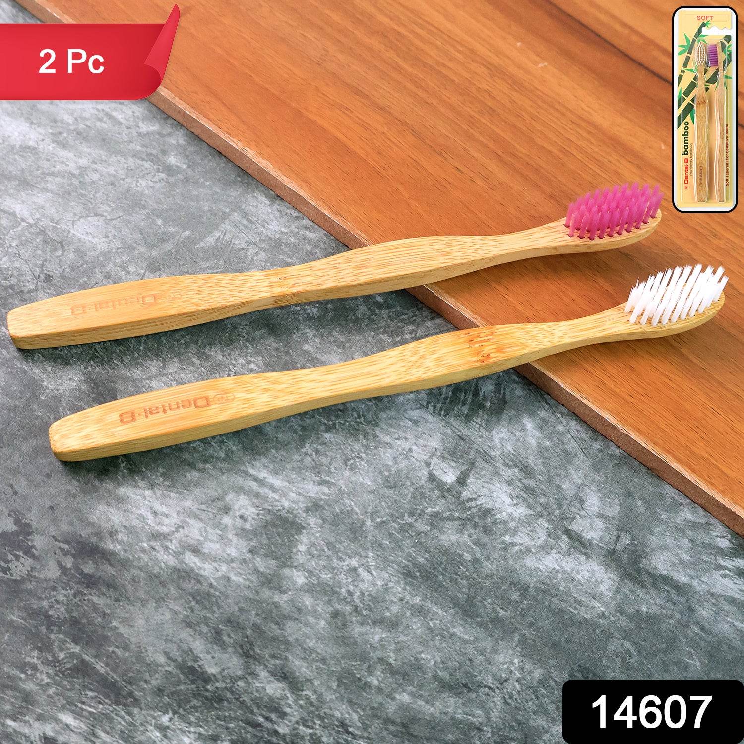 Eco-friendly Natural Bamboo Toothbrush With Medium Bristles (2 Pc) - Best Deals at BeSh Deals®