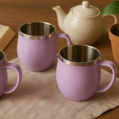 Apex Chit-chat Double Wall Stainless Steel Mug Set (6pc200ml) Approx