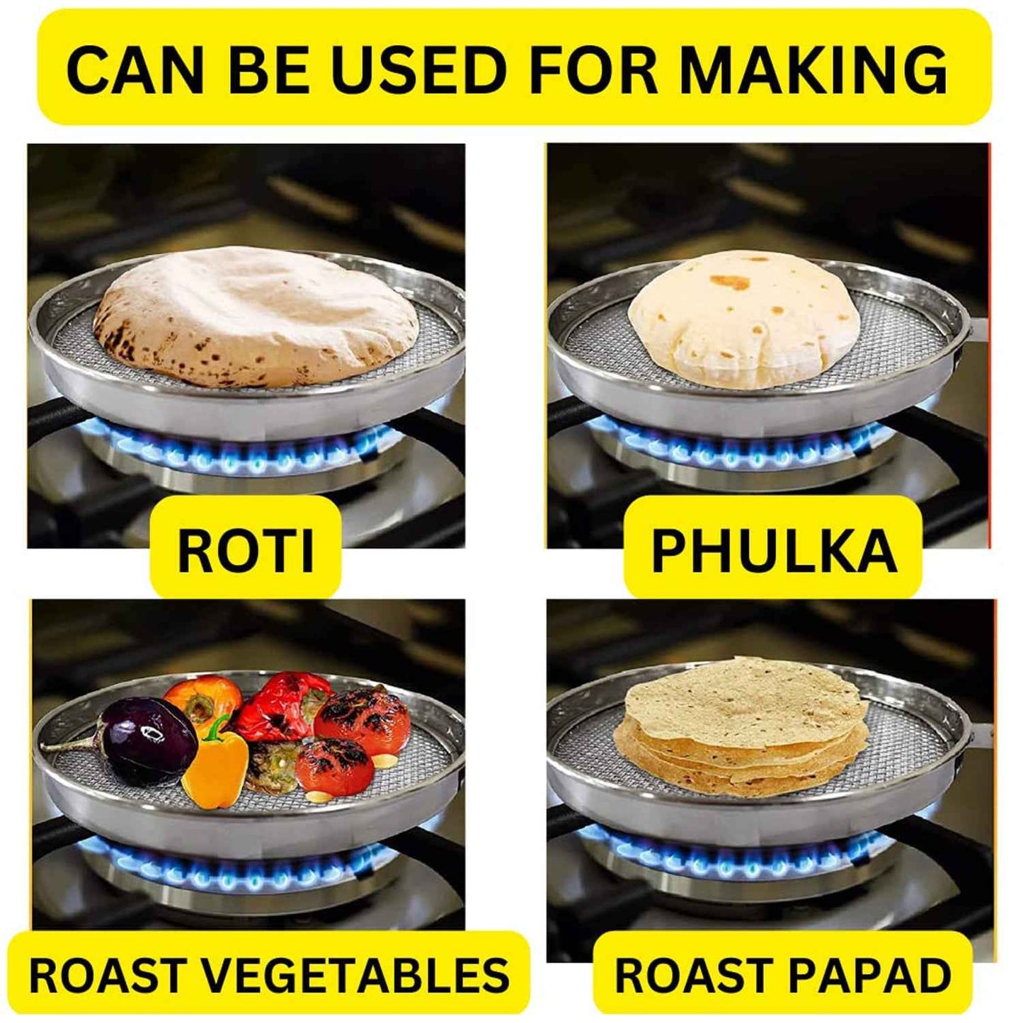 7119 Steel Roaster Grill Jali For Papad Tandoor  Chapati Roast Use ( 1 Pc )