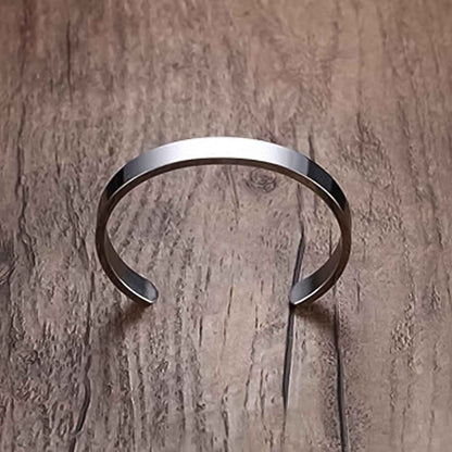 Minimalist Polished Open-ended Silver-tone Stainless Steel Kada (1 Pc)