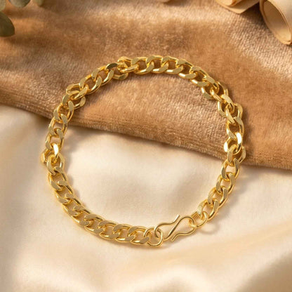 Classic Gold Finish Chain Link Bracelet For Men And Women (1 Pc)