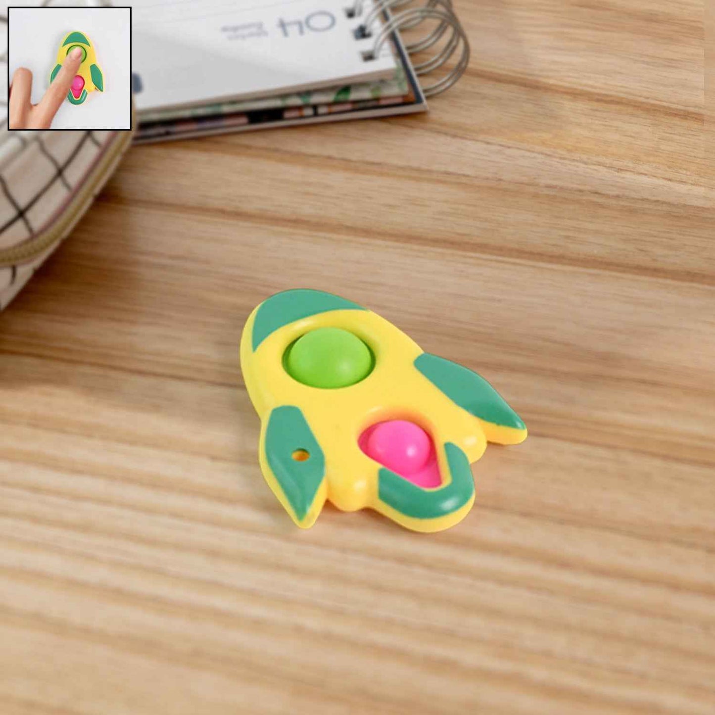 Rocket Shaped Dimple Keychain Toy (1 Pc)