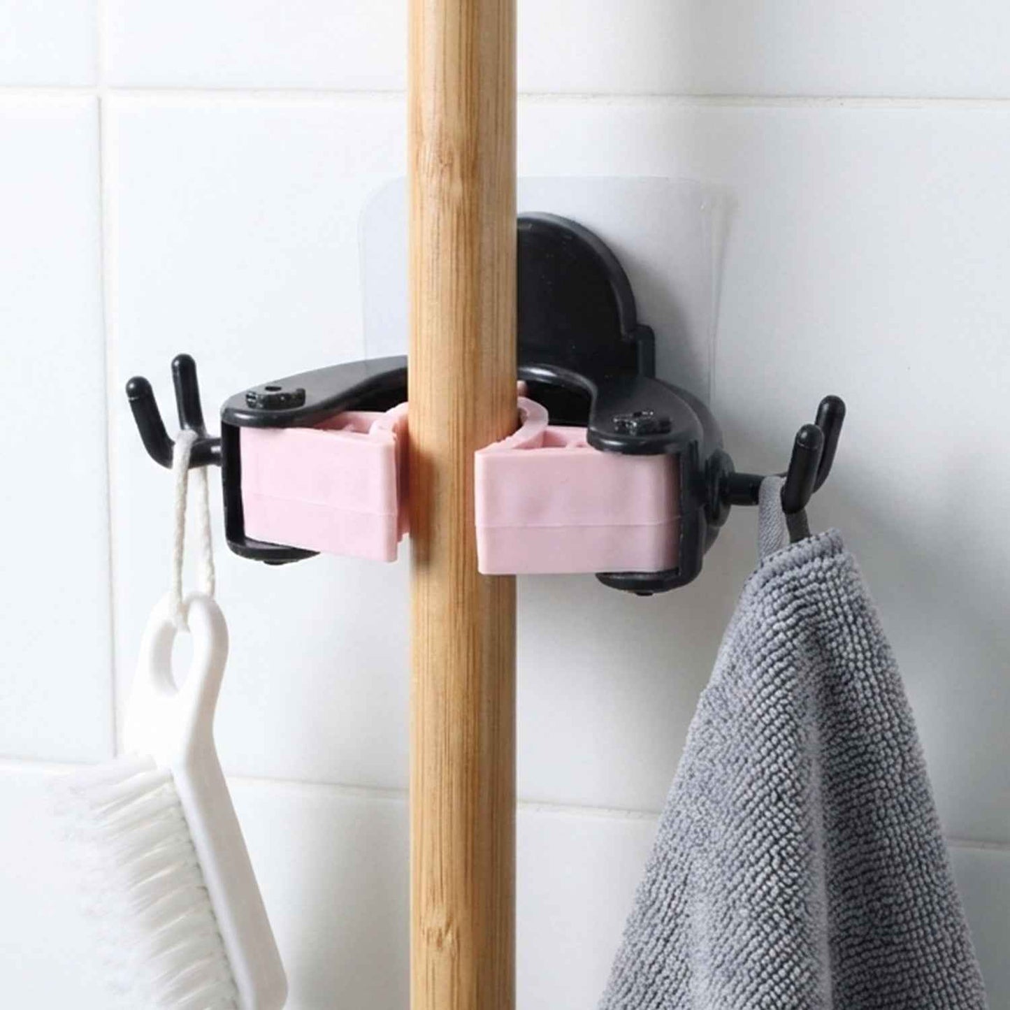 Powerful Antler Style Wall Mounted Mop  Broom Holder (1 Pc)