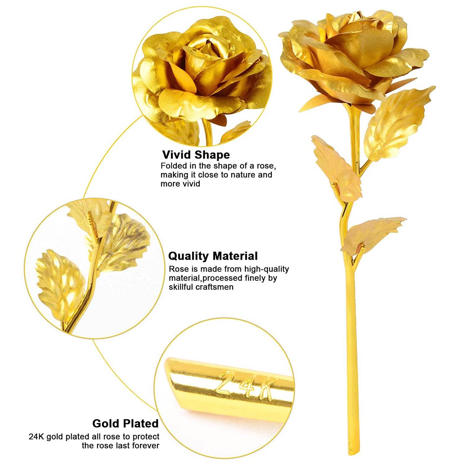 0606 Luxury Decorative Gold Plated Artificial Golden Rose With Premium Box - Best Deals at BeSh Deals®
