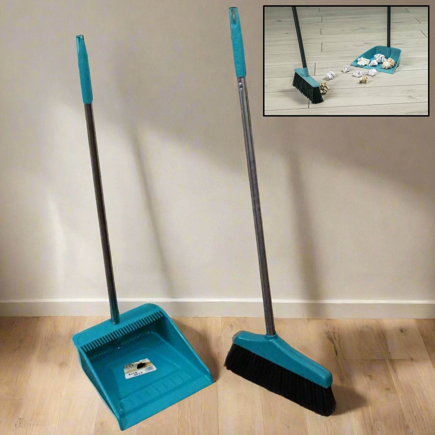 0627 Long Handle Dustpan And Brush 2 Piece Set For Sweeping Cleaning Home Office - Best Deals at BeSh Deals®