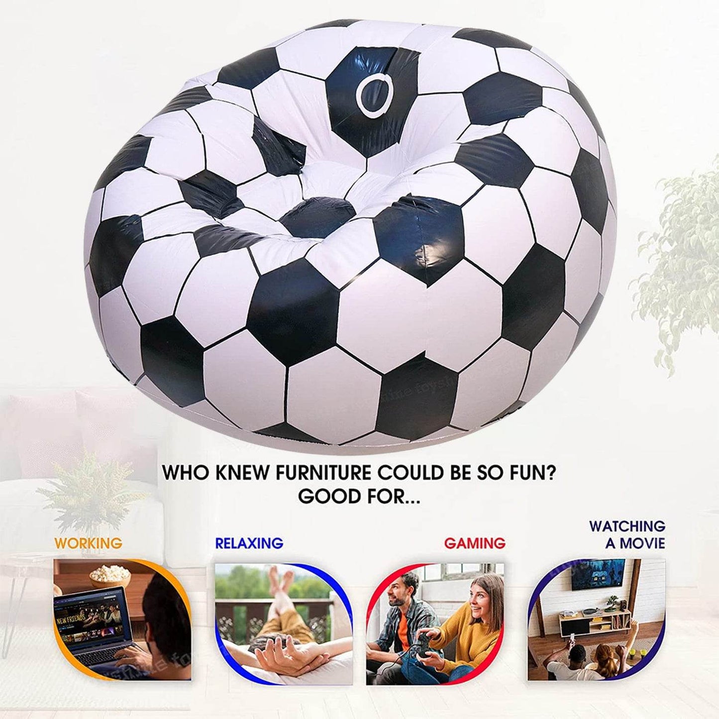 Foldable Sofa Cartoon Style Inflatable Folding Chair Ball Chair Inflatable Sofa For Adults Kids Size (110cm X 80cm) - Best Deals at BeSh Deals®