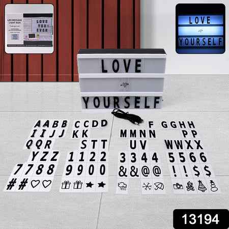 Black Mini A6 Magnetic Cinematic Light Box With 82 Characters And 10 Emojis  (1 Set)