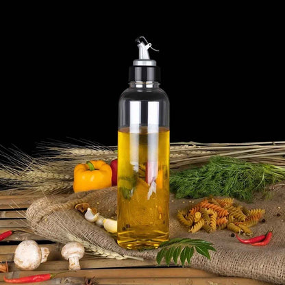 1Ltr Oil Dispenser With Lid Clear Drip Free Spout Controlled Use - BeSh Deals®