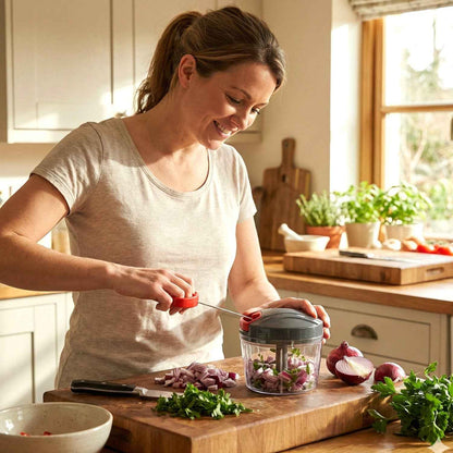 Compact Manual Hand-press Vegetable Chopper (1 Pc)
