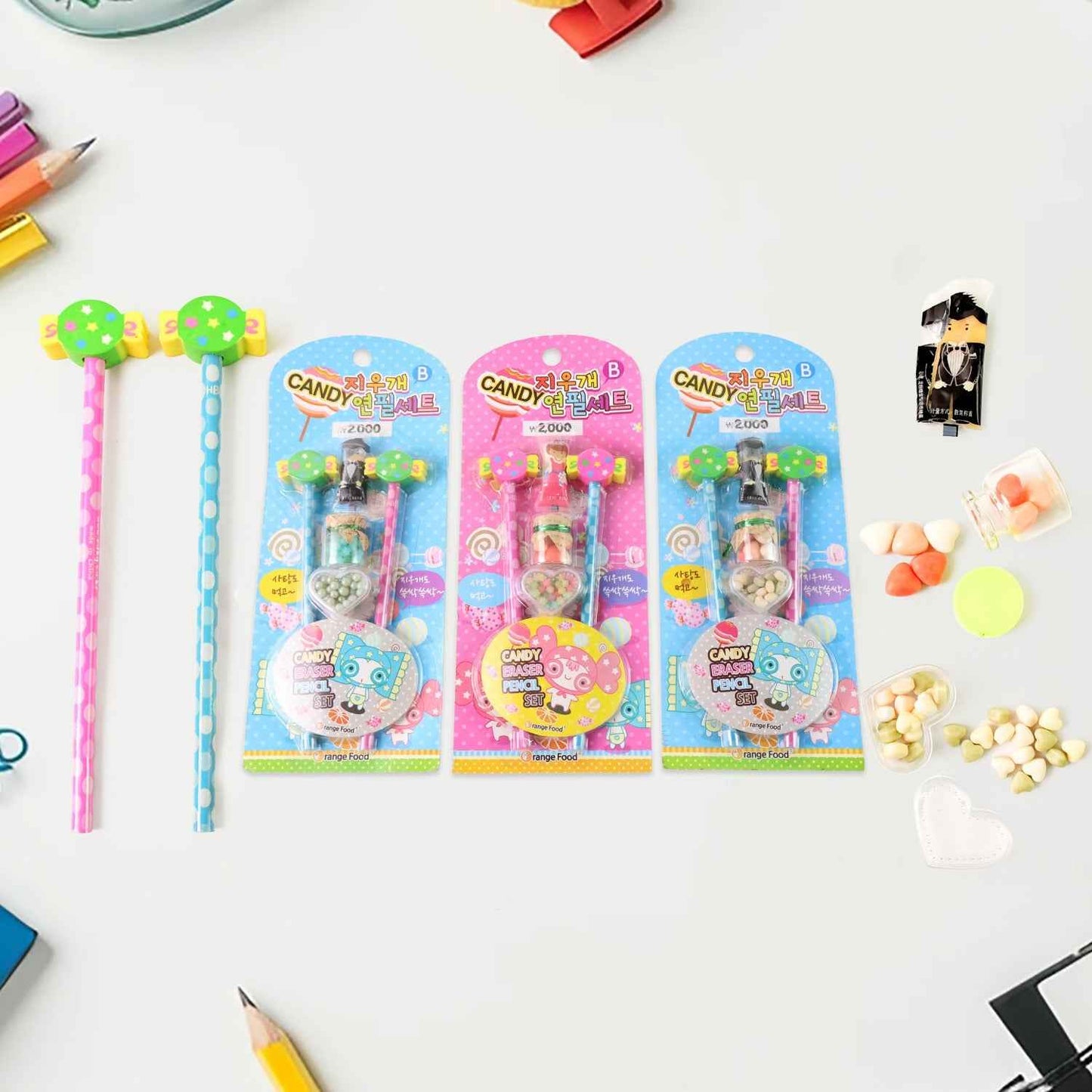 Fun Candy Design Pencil Set With Accessories (1 Set  Mix Design)