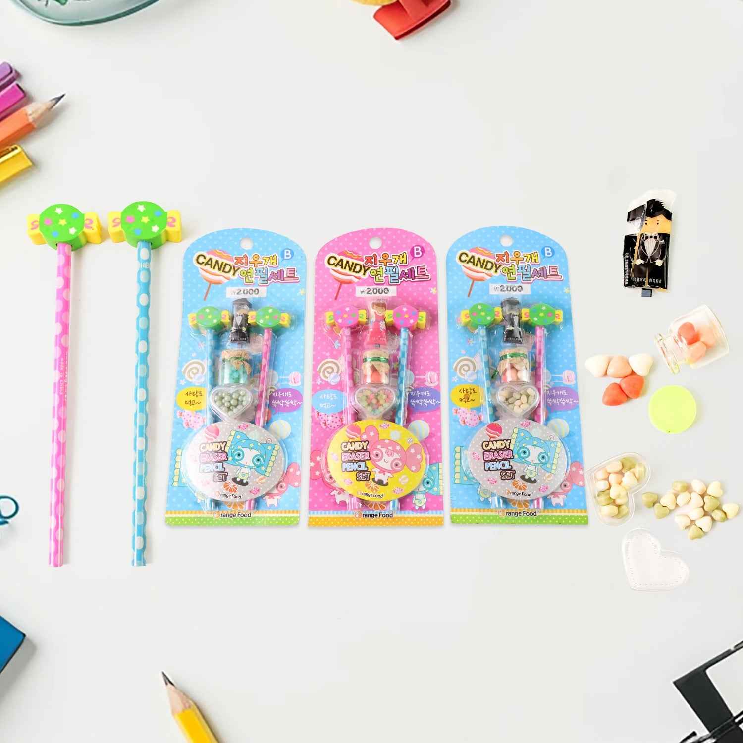 Fun Candy Design Pencil Set With Accessories (1 Set  Mix Design)