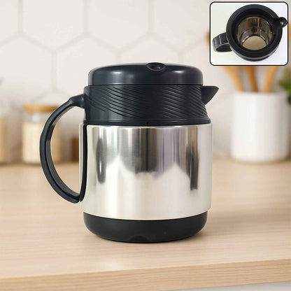 Tea And Coffee Thermos Flask And 6 Ceramic Cups (1 Set)