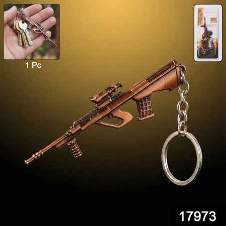 Metal Gun Shape Keychain (1 Pc)