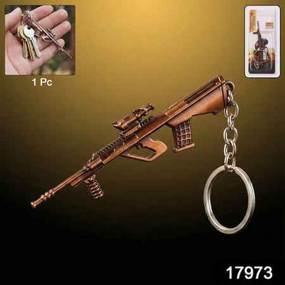 Metal Gun Shape Keychain (1 Pc)