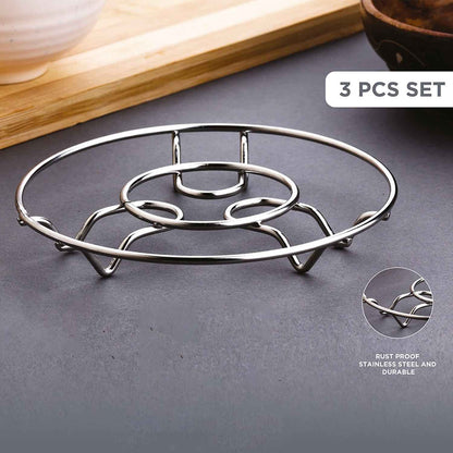 Apex Stainless Steel Wire Hotmate Trivet Stand Set Of 3 - BeSh Deals®