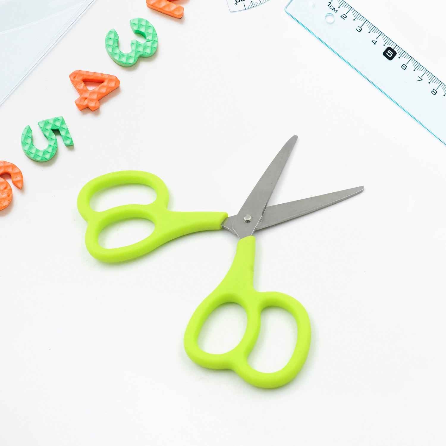 7563  Stainless Steel Double Grip Scissors Multipurpose  Comfort Grip Handle And Stainless Steel Blades  Paper Photos Crafts All Purpose Office (1 Pc)