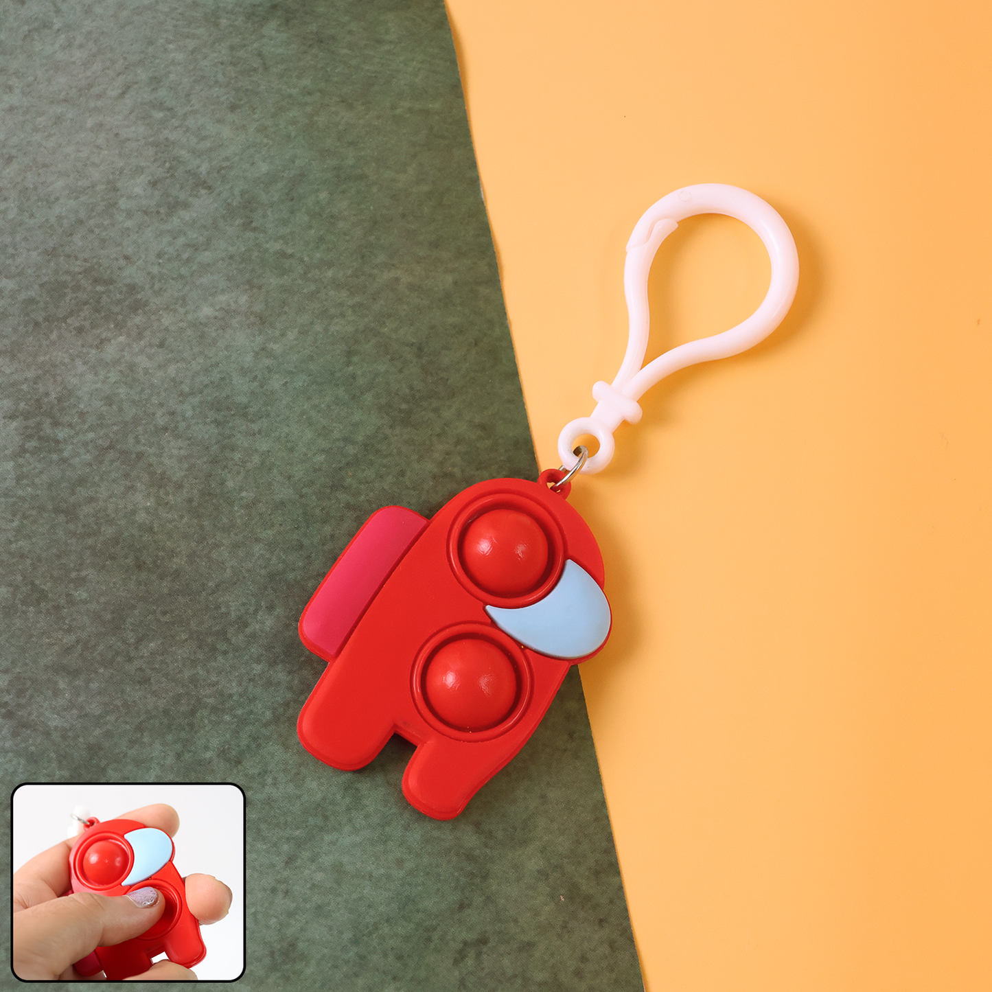 Pop-it Fidget Keychain Toy - (1 Pc  Mix Color)