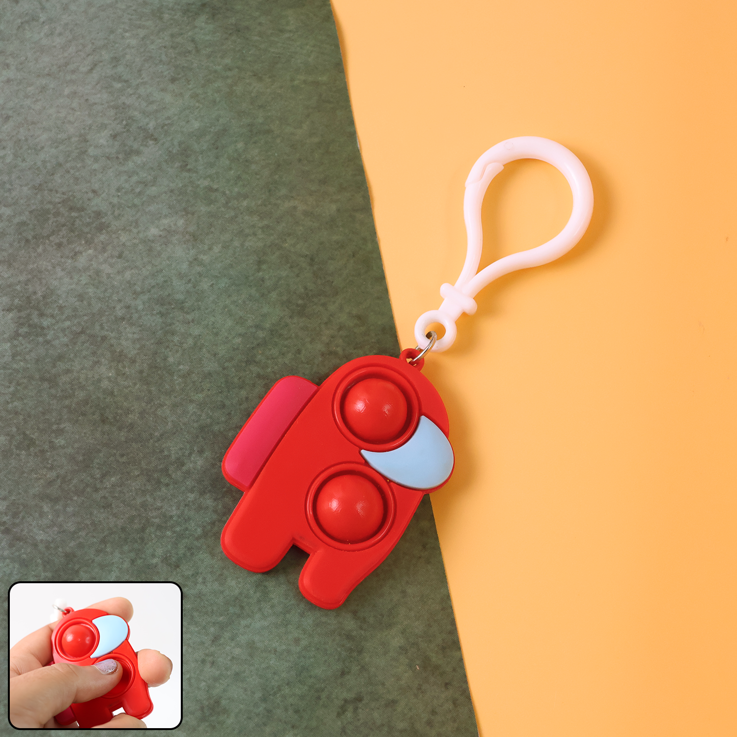 Pop-it Fidget Keychain Toy - (1 Pc  Mix Color)