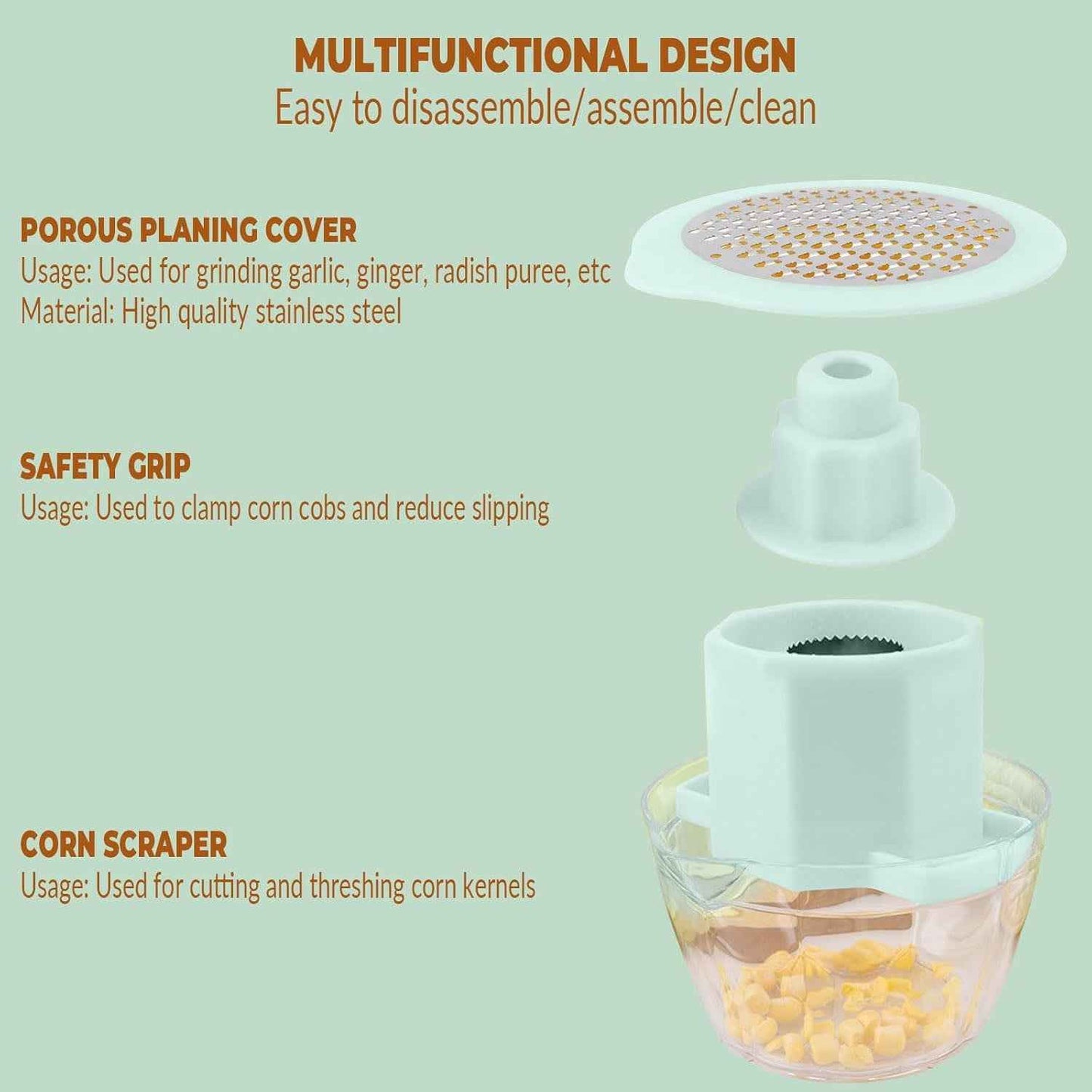 Multipurpose Manual Vegetable Grater And Corn Kernel Stripper (1 Pc)