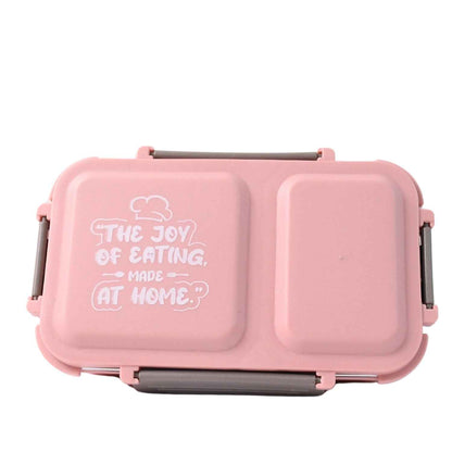 5583 Miracle Quick Lock Leak Proof 2 Compartment Stainless Steel Lunch Box Inner Plate Reusable Microwave Freezer Safe Lunch Box Trendy Thermal Insulation Leak Proof For Office Vacuum Tiffin Box For Boys  Girls  School  Office Women And Men