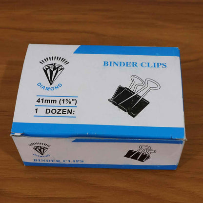 Extra Large Heavy-duty Black Binder Clips Set (41 Mm 12 Pc)
