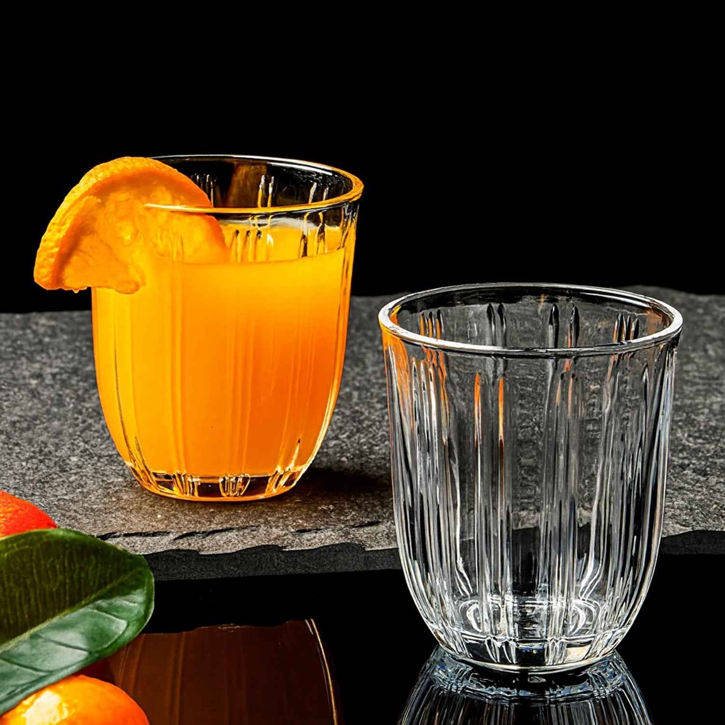 Premium Transparent Glass Tumbler Set (256ml  6 Pc)