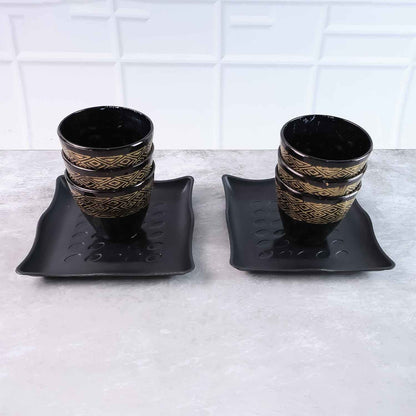 2 Bowl  6 Glass Snake Set ( 8 Pc Set )