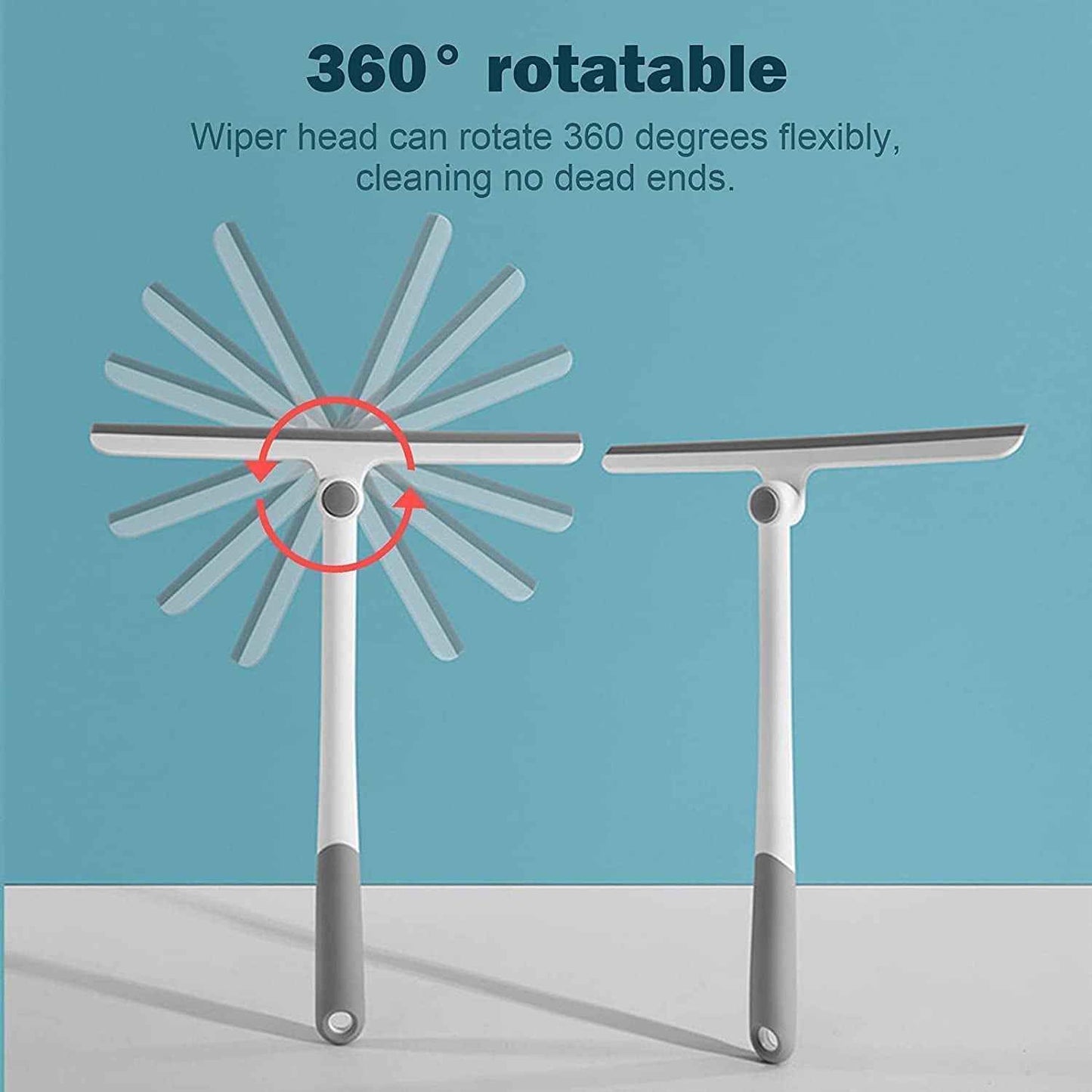 2-in-1 Window Glass Cleaning Wiper With Microfiber Pad