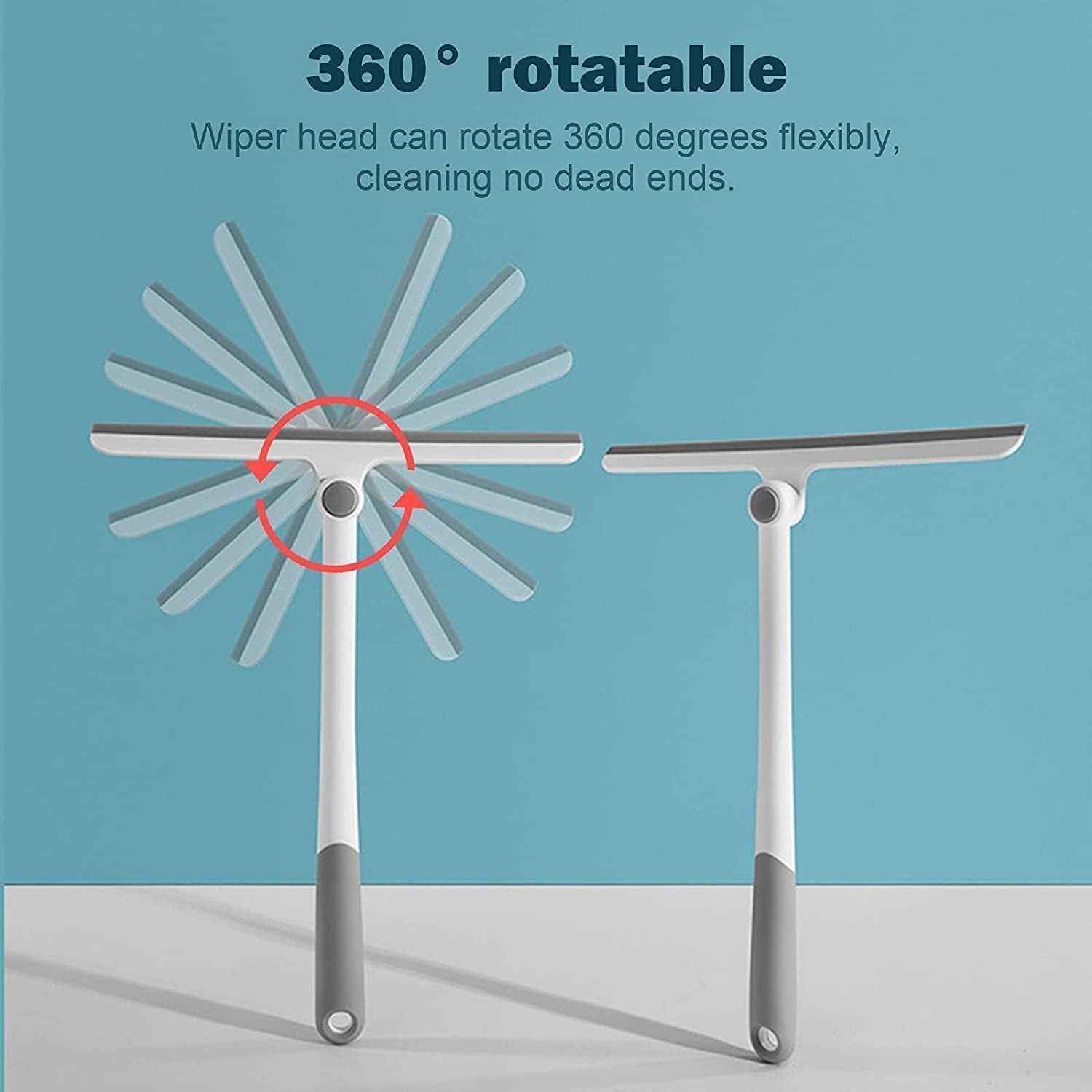 2-in-1 Window Glass Cleaning Wiper With Microfiber Pad
