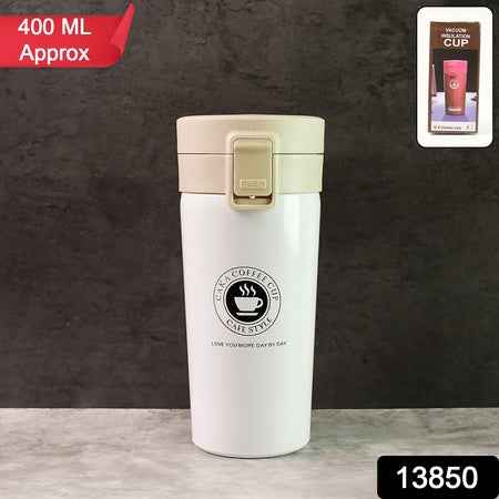 Stainless Steel Vacuum Insulated Coffee Flask With Flip Lock Lid (400ml  1 Pc)