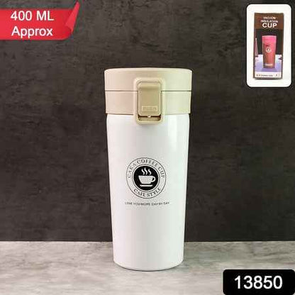 Stainless Steel Vacuum Insulated Coffee Flask With Flip Lock Lid (400ml  1 Pc)