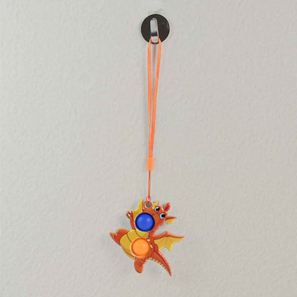 2-bubble Dragon-shaped Push Pop Fidget Toy With Strap (1 Pc)