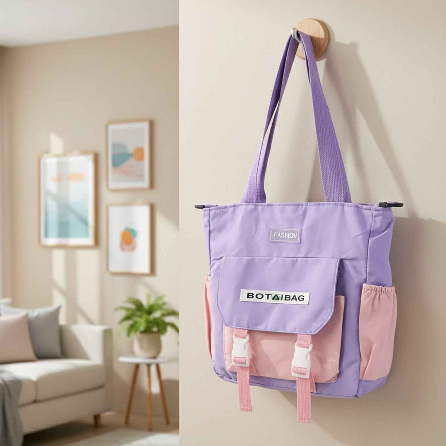 Trendy Multi-pocket Shoulder Tote Sling Bag (1 Pc)