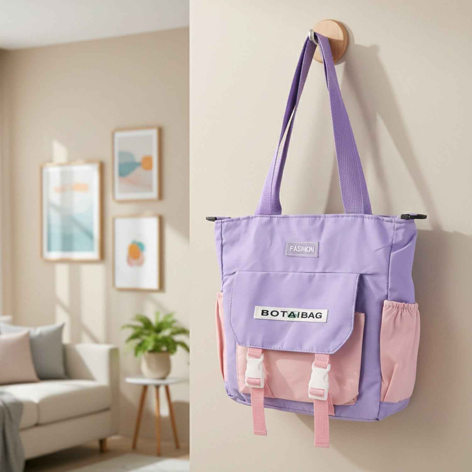 Trendy Multi-pocket Shoulder Tote Sling Bag (1 Pc)