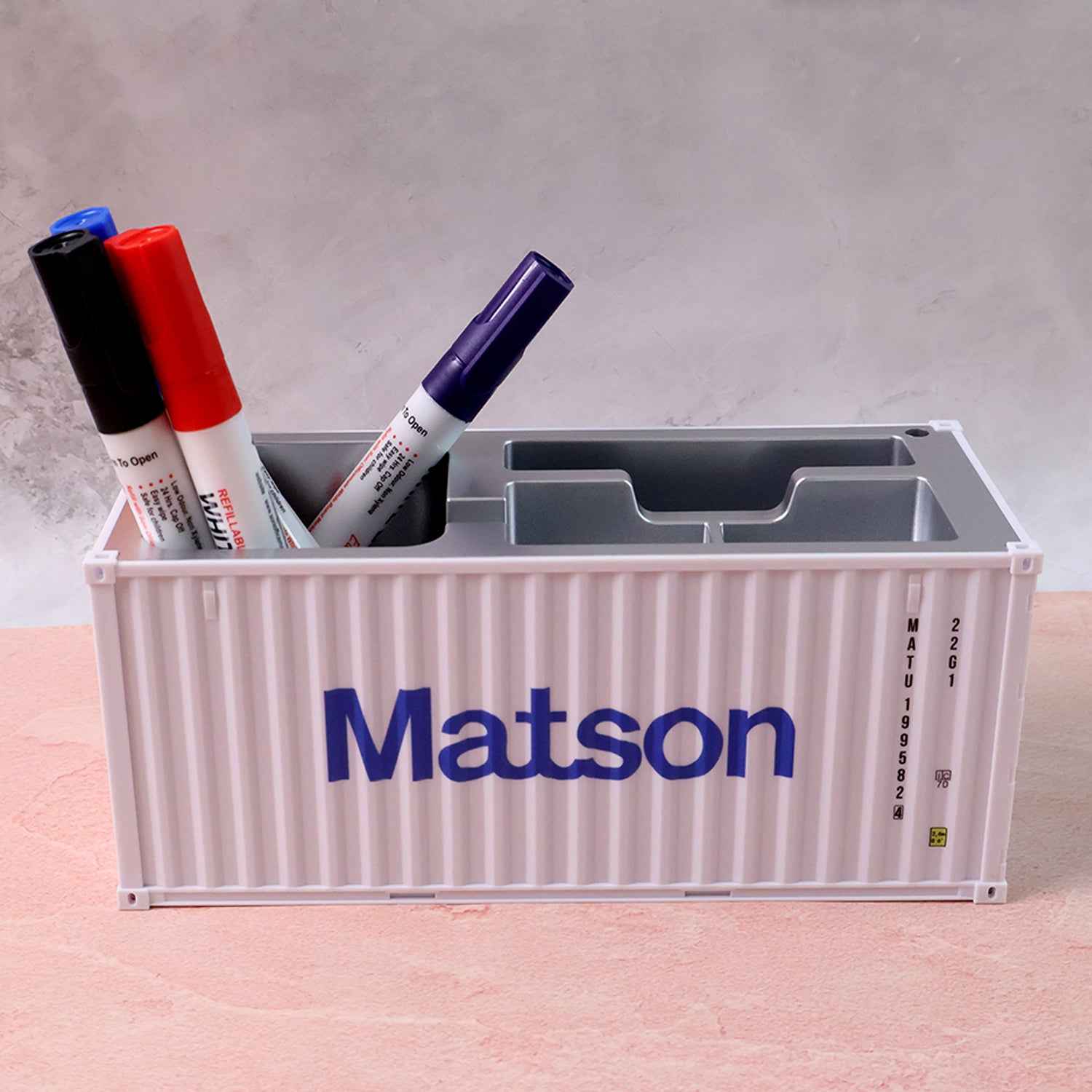 Container-style Multi-compartment Desk Organizer (1 Pc)