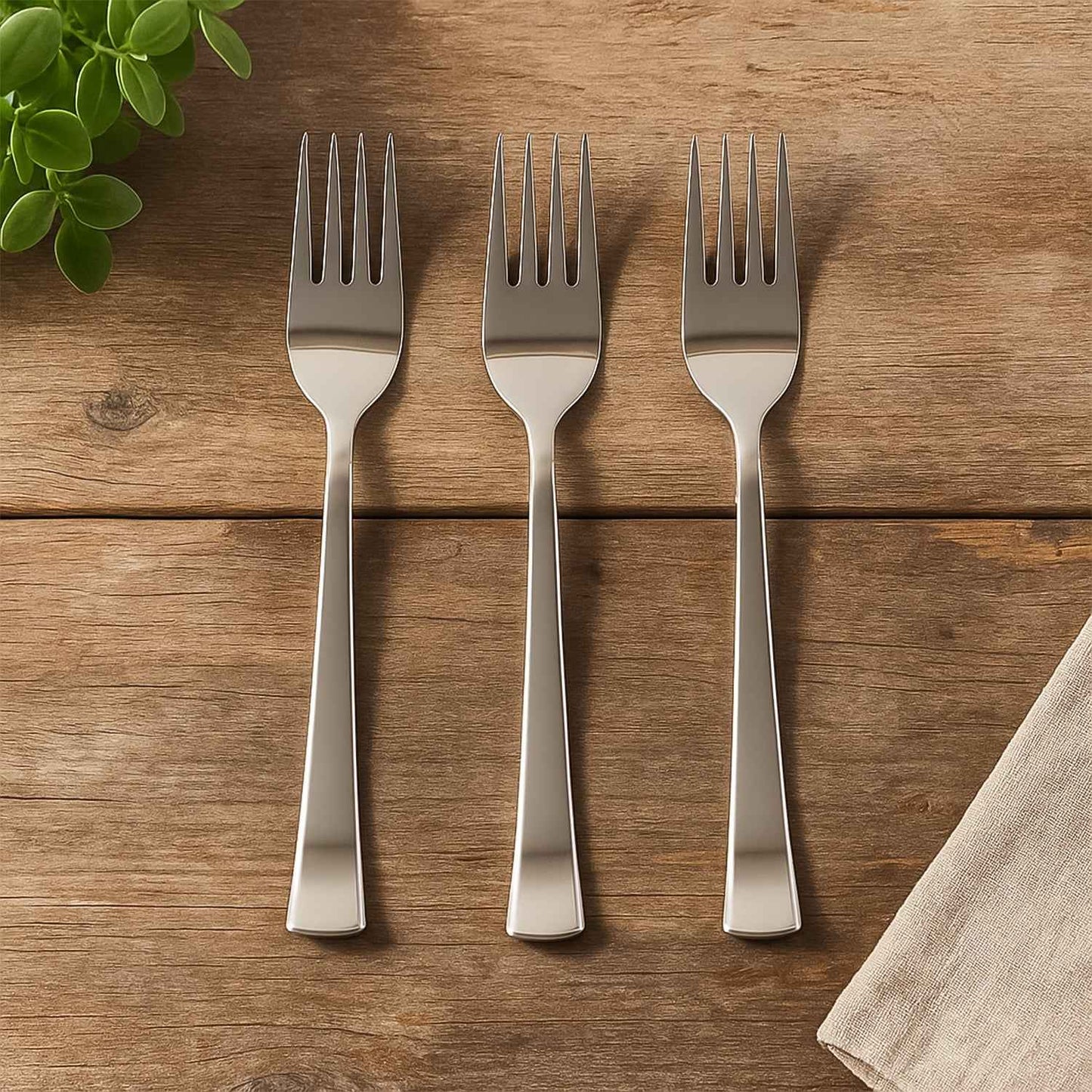 Premium Stainless Steel Dinner Fork - (3 Pc  Set)