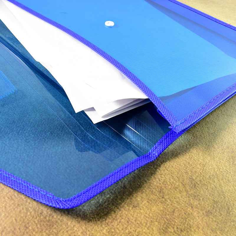 Transparent Document File Folder  Multi-color Button Closure File Bags (1 Pc  Mix Color)