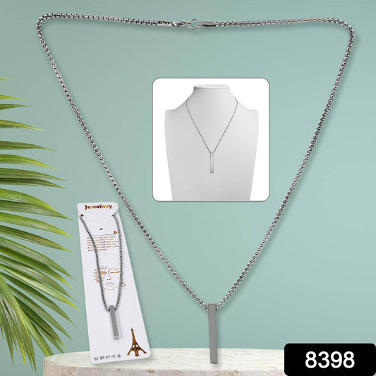 Stainless Steel Plain Stick Shape Locket With Chain (1 Pc) - Best Deals at BeSh Deals®