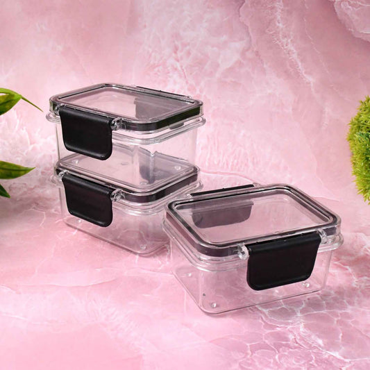 Kitchen Storage Container With Air Seal Lock Lid (3 Piece Set  250 Ml)