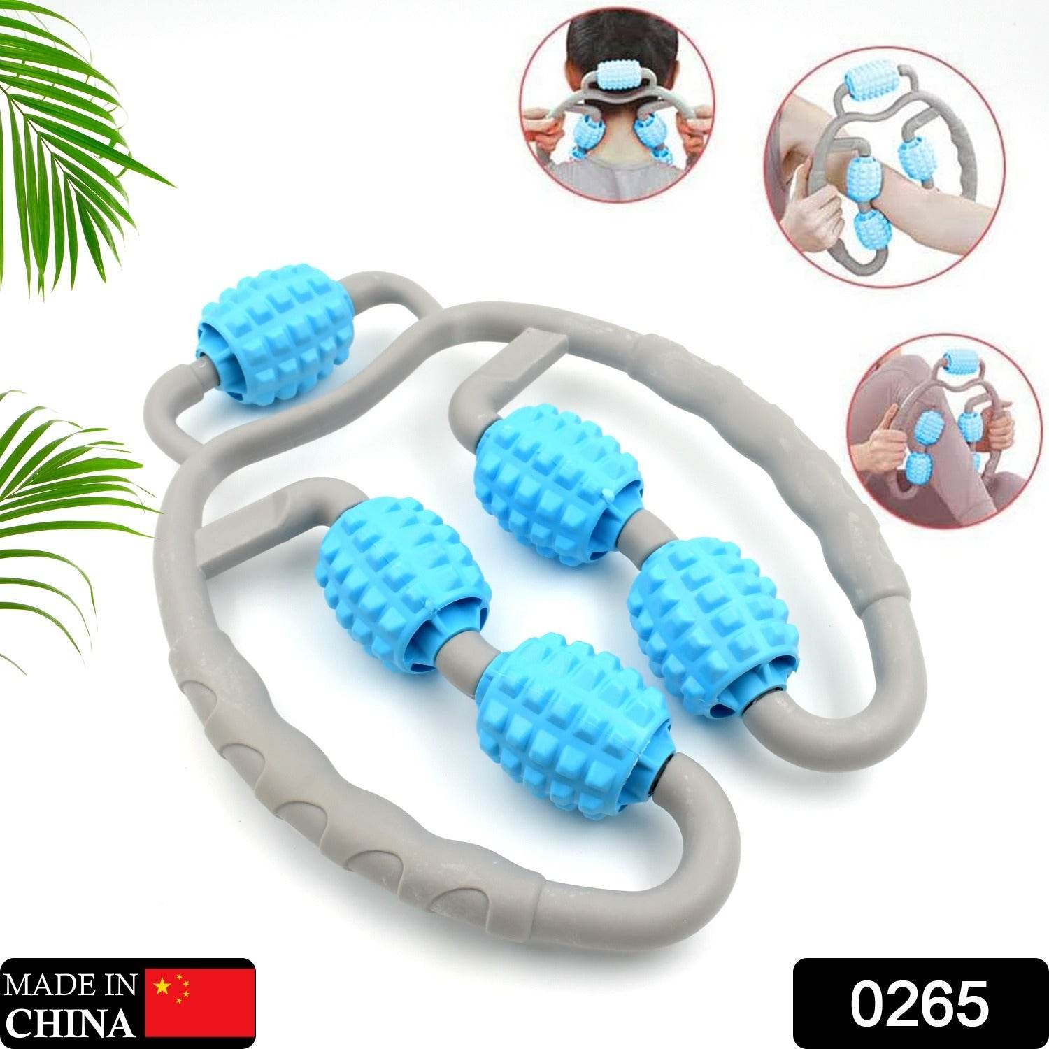 0265 Muscle Massage Roller 5 Wheels Relieve Soreness Leg Muscle Roller Fitness Roller Muscle Relaxer Massage Roller Ring Clip All Round Massaging Uniform Force Elastic Pp Drop Shaped For Home Use (1 Pc) - Best Deals at BeSh Deals®