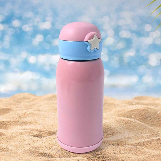 Thermos Steel Double Wall Vacuum Bottle With Cover  Strap 600ml Approx