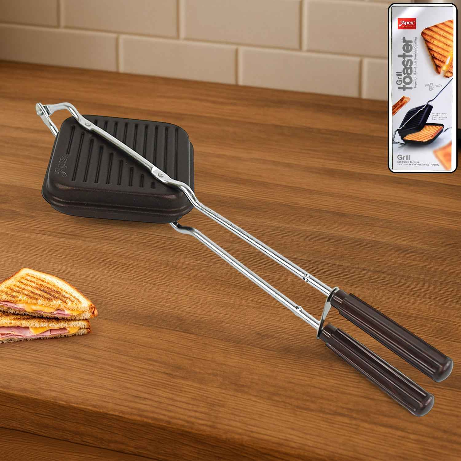 Apex Heavy Gauge Aluminium Grill Sandwich Toaster