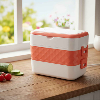 Electric Heated Lunch Box With Stainless Steel Inner Containers (1 Set)