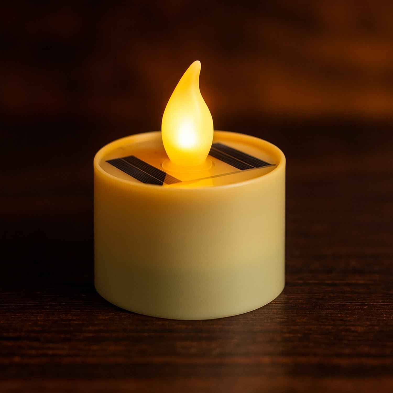 Solar Powered Led Flameless Candle Light (1 Pc)