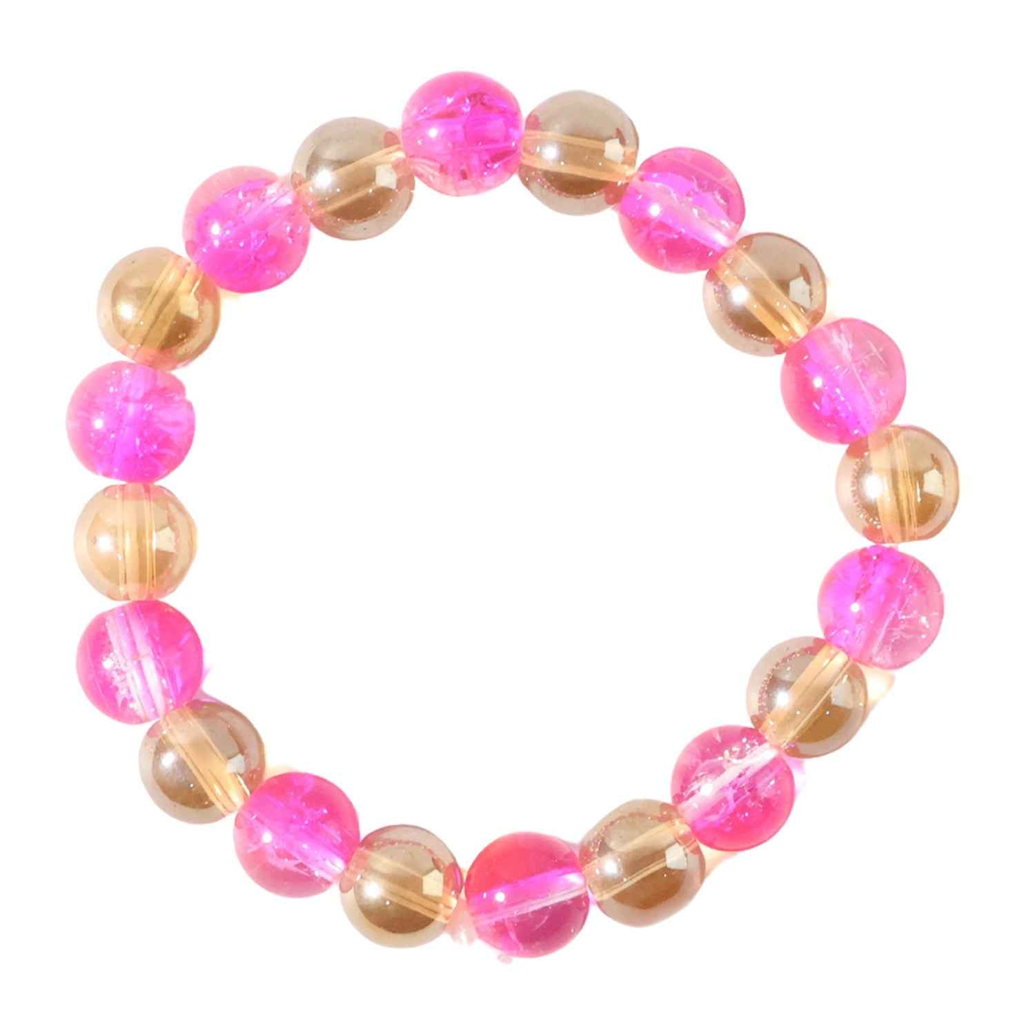 Elegant Dual-tone Crystal Beaded Stretch Bracelet (1 Pc)