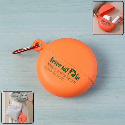 Plastic Round Multi-purpose Empty Storage Box With Keychain (1 Pc)