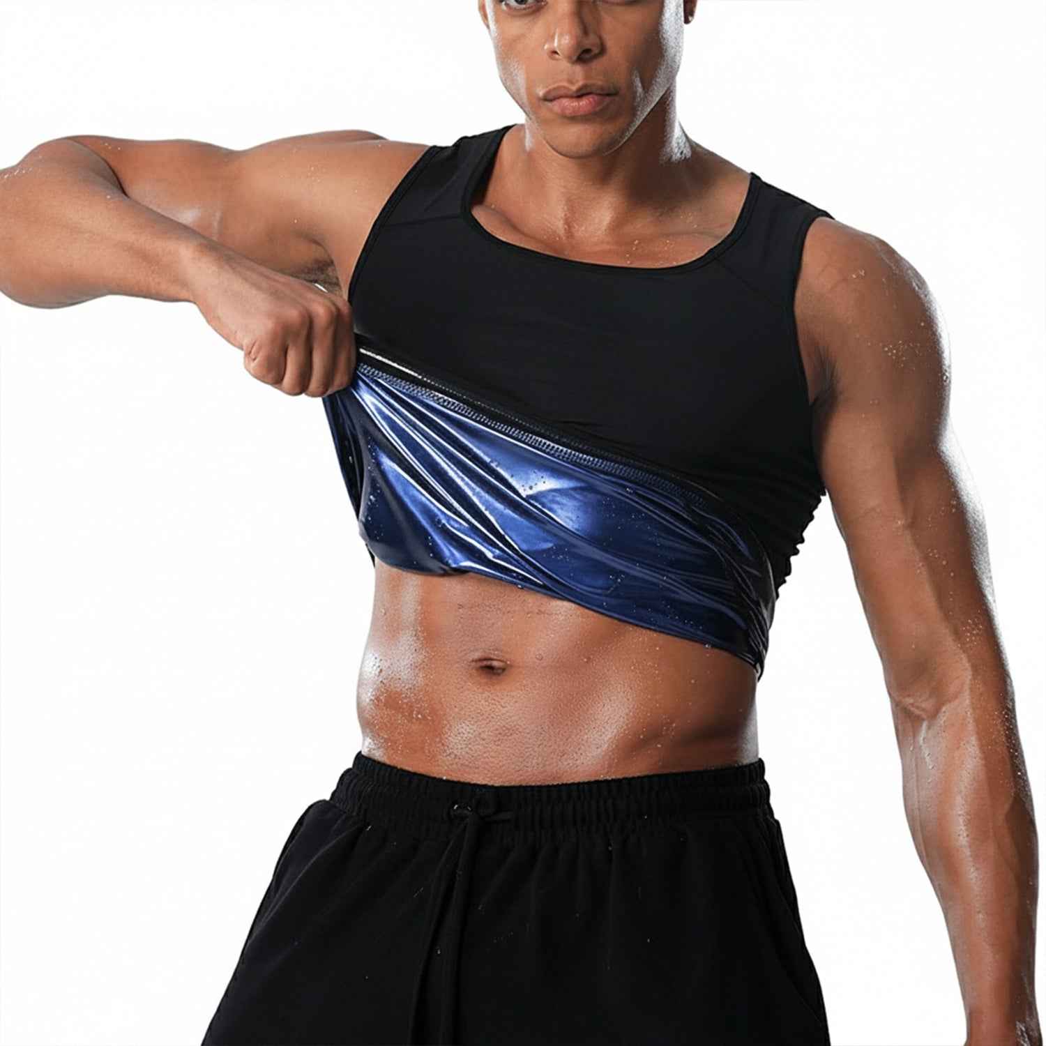 Mens Slim Fit Sweat Shaper Tank Top (Xxlxxxl 1 Pc)