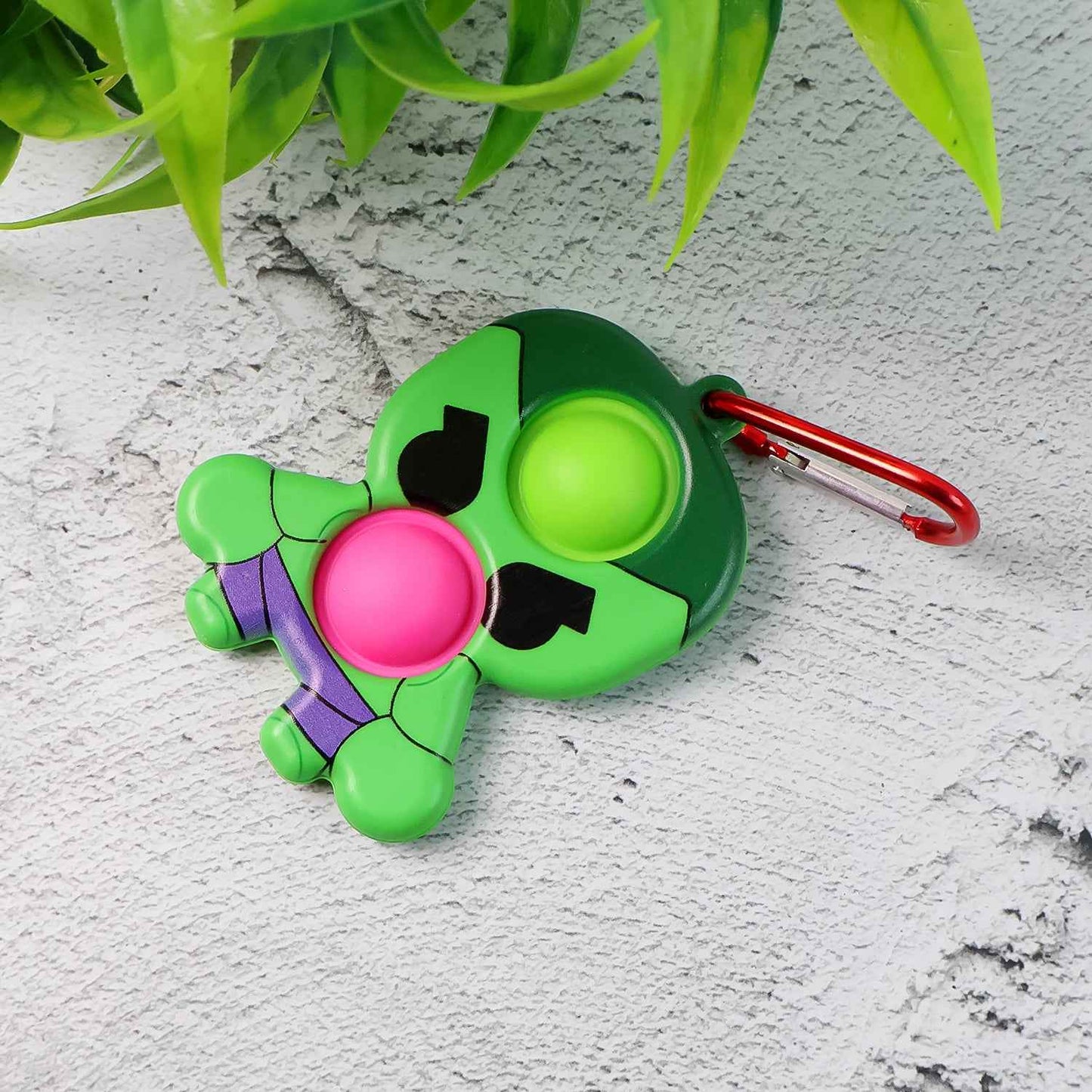 Silicone Pop It Fidget Toy With Keychain Clip (1 Pc)