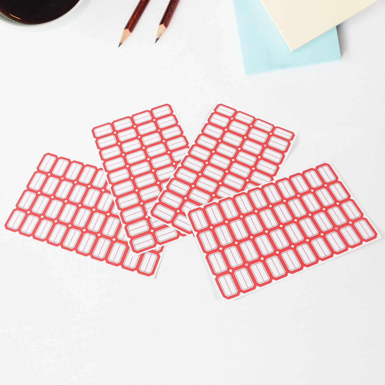 Multipurpose Blank Label Sticker Sheets Red Border Self-adhesive Writable Stickers For Bottles (50 Sheet)